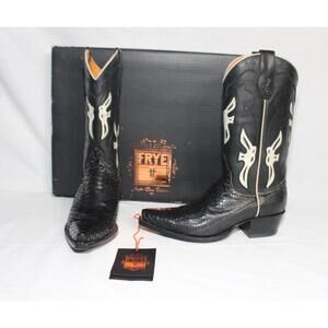Frye Faith Cowboy Boots Jennifer Estes Limited Edition Collection Snakeskin sz.